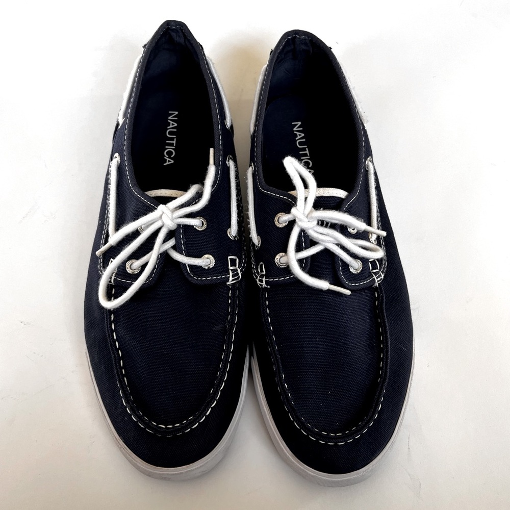 Nautica Men Blue Canvas Slip On Sneakers, Size 13 - Picture 2 of 5